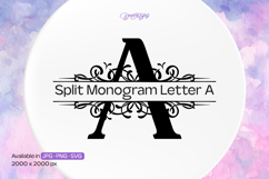 Flourish Ornament Split Monogram Letter A Product Image 1