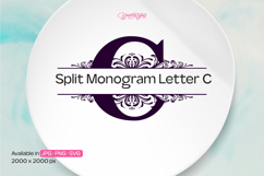 Flourish Ornament Split Monogram Letter C Product Image 1