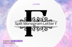 Flourish Ornament Split Monogram Letter F Product Image 1