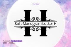 Flourish Ornament Split Monogram Letter H Product Image 1