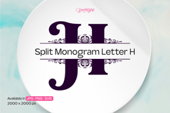 Flourish Ornament Split Monogram Letter H Product Image 1