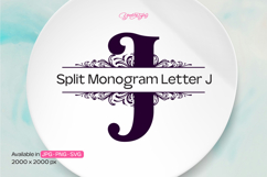 Flourish Ornament Split Monogram Letter J Product Image 1