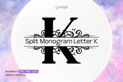 Flourish Ornament Split Monogram Letter K Product Image 1