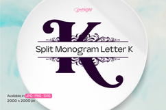 Flourish Ornament Split Monogram Letter K Product Image 1
