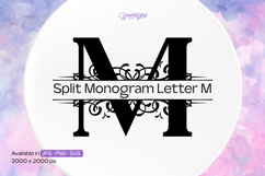 Flourish Ornament Split Monogram Letter M Product Image 1