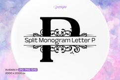 Flourish Ornament Split Monogram Letter P Product Image 1