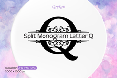 Flourish Ornament Split Monogram Letter Q Product Image 1