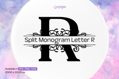 Flourish Ornament Split Monogram Letter R Product Image 1
