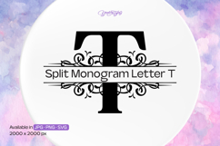 Flourish Ornament Split Monogram Letter T Product Image 1