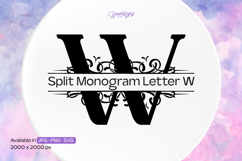 Flourish Ornament Split Monogram Letter W Product Image 1