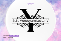 Flourish Ornament Split Monogram Letter Y Product Image 1