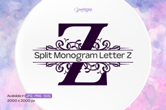 Flourish Ornament Split Monogram Letter Z Product Image 1