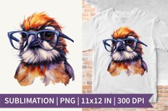 Cute Sparrow | Sublimation Design | Watercolor clipart Product Image 1