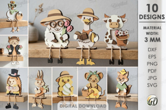 3D Spring Animals Decor Bundle Laser Cut. Stand Decor SVG Product Image 1