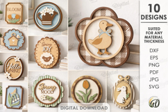 3D Spring Decors Bundle Laser Cut. Home Decor SVG Product Image 1