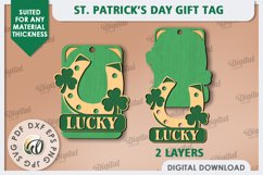 St. Patrick’s Day Gift Tag Laser Cut. Lucky Charm SVG Product Image 3