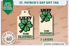St. Patrick’s Day Gift Tag Laser Cut. Lucky Charm SVG Product Image 3