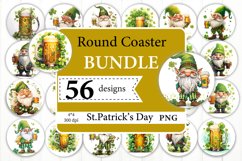 Round Coaster Bundle PNG. St Patricks Day Sublimation PNG Product Image 1