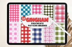 Gingham Procreate Pattern Brushes Seamless Plaid &amp; Check Product Image 1