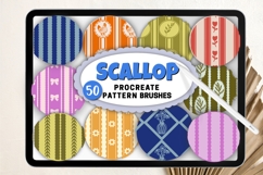 Scallop Procreate Pattern Brushes Stripe Coquette Bow Brush Product Image 1