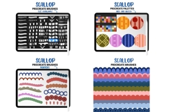 Procreate Pattern Brushes Bundle Floral Scallop Stripe Gingh Product Image 11