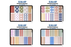 Procreate Pattern Brushes Bundle Floral Scallop Stripe Gingh Product Image 12