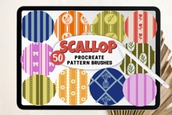 Procreate Pattern Brushes Bundle Floral Scallop Stripe Gingh Product Image 10