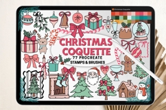 Christmas Coquette Procreate Stamps and Brushes Set Product Image 1
