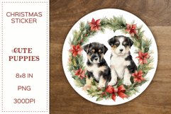 Cute Puppies | Christmas Sticker | Watercolor PNG Product Image 1