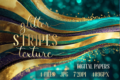 Glitter Digital Paper|Emerald Green Gold texture backgrounds Product Image 1