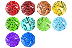 10 Keychain Sublimation Design/Round Abstraction  A set of colorful texture reminiscent of oil.