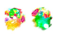 Sublimation design. Clipart. Fruit rainbow. Drops of juice or water. Abstraction, surrealism. Bright and colorful.