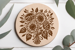 Sunflower Bouquet SVG Design | Laser Engraving Cut Files Product Image 2