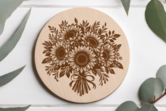 Sunflower Bouquet SVG Design | 4 Laser Engraving Cut Files Product Image 3