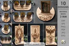 3D Tarot Cards and Crystal Holders Bundle Lasercut. Esoteric Product Image 1