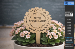 Teacher Appreciation Plant Stake SVG Thank You Garden Sign Product Image 4