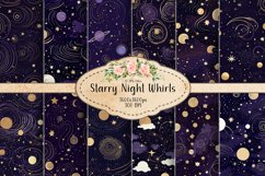 Starry Night Whirls Seamless Patterns Product Image 1