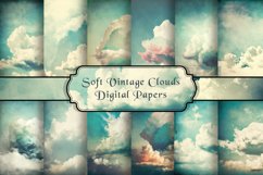Soft Vintage Clouds Digital Papers Product Image 1