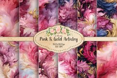 Pink &amp; Gold Artistry Seamless Patterns Product Image 1