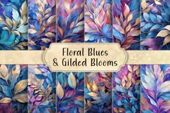 Floral Blues and Gilded Blooms Product Image 1