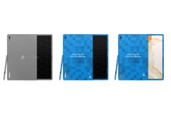 Galaxy Tab S8 Plus 2022 Vinyl Skin Mockup PSD Template Product Image 1