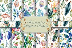 Watercolor Themed Digital Papers Backgrounds Product Image 1