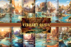 Vibrant Oasis: Digital Paper Collection Product Image 1