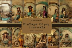 Vintage Gipsy Journals Digital Papers | Bohemian &amp; Rustic Product Image 1