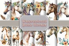 Watercolored Boho Horses Illustrated 12 Variations Product Image 1