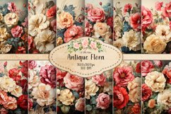 Vintage Hollyhocks and Roses Product Image 1