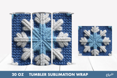 Christmas Snowflake Tumbler Wrap. Crochet Snowflakes PNG Product Image 1