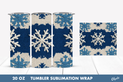 Christmas Snowflake Tumbler Wrap. Crochet Snowflakes PNG Product Image 1