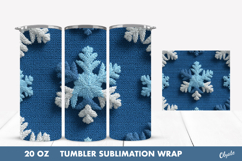 Christmas Snowflake Tumbler Wrap. Crochet Snowflakes PNG Product Image 1