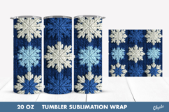 Christmas Snowflake Tumbler Wrap. Crochet Snowflakes PNG Product Image 1